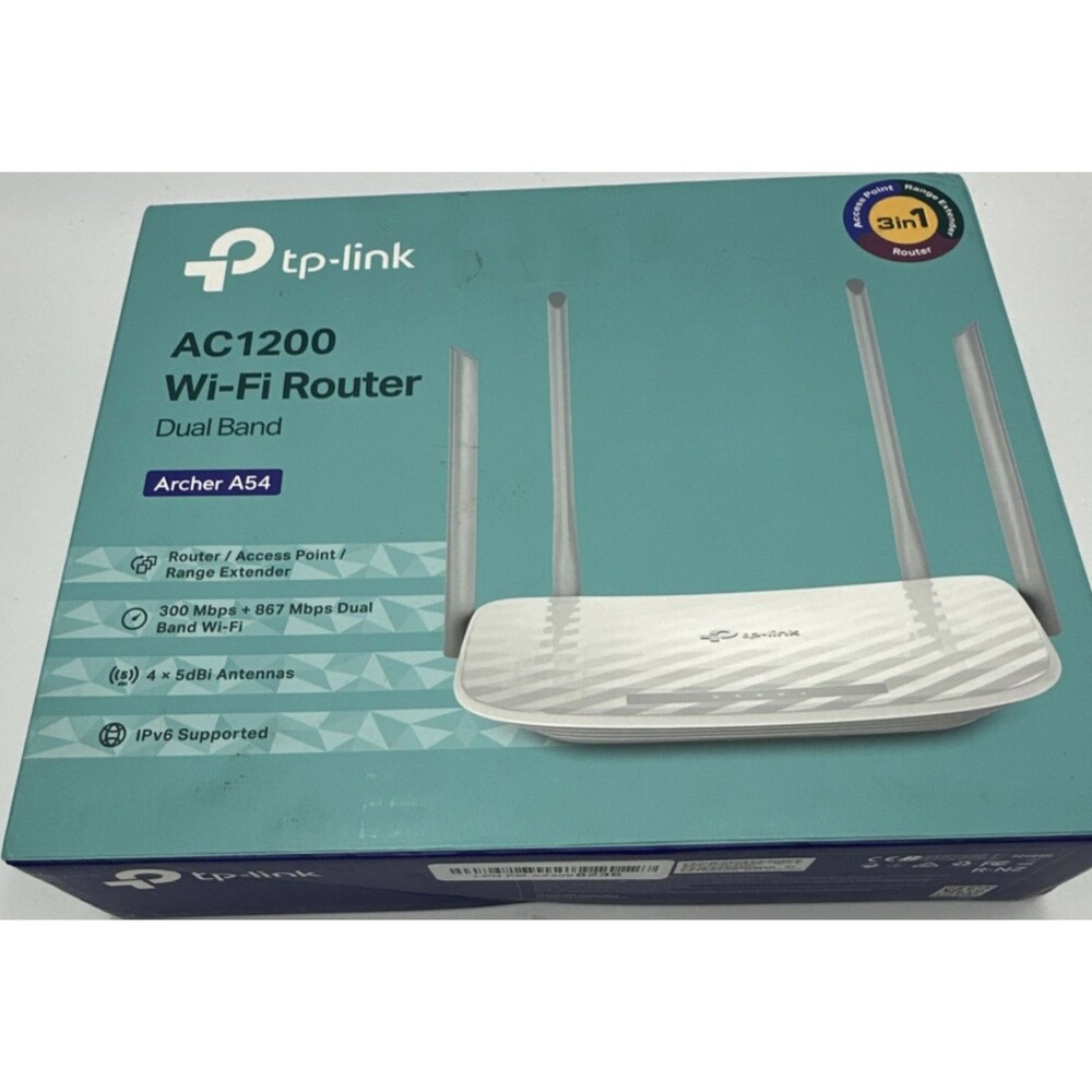 TP-LINK Archer A54 AC1200 Dual Band Wi-Fi Router MU-MIMO Beamforming White